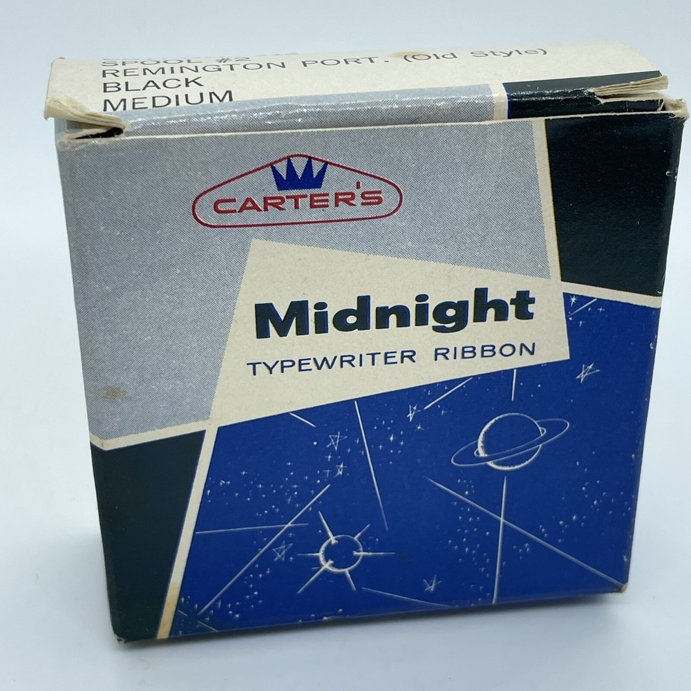 Vintage Carter’s Midnight Typewriter Ribbon Spool #2 Black Medium