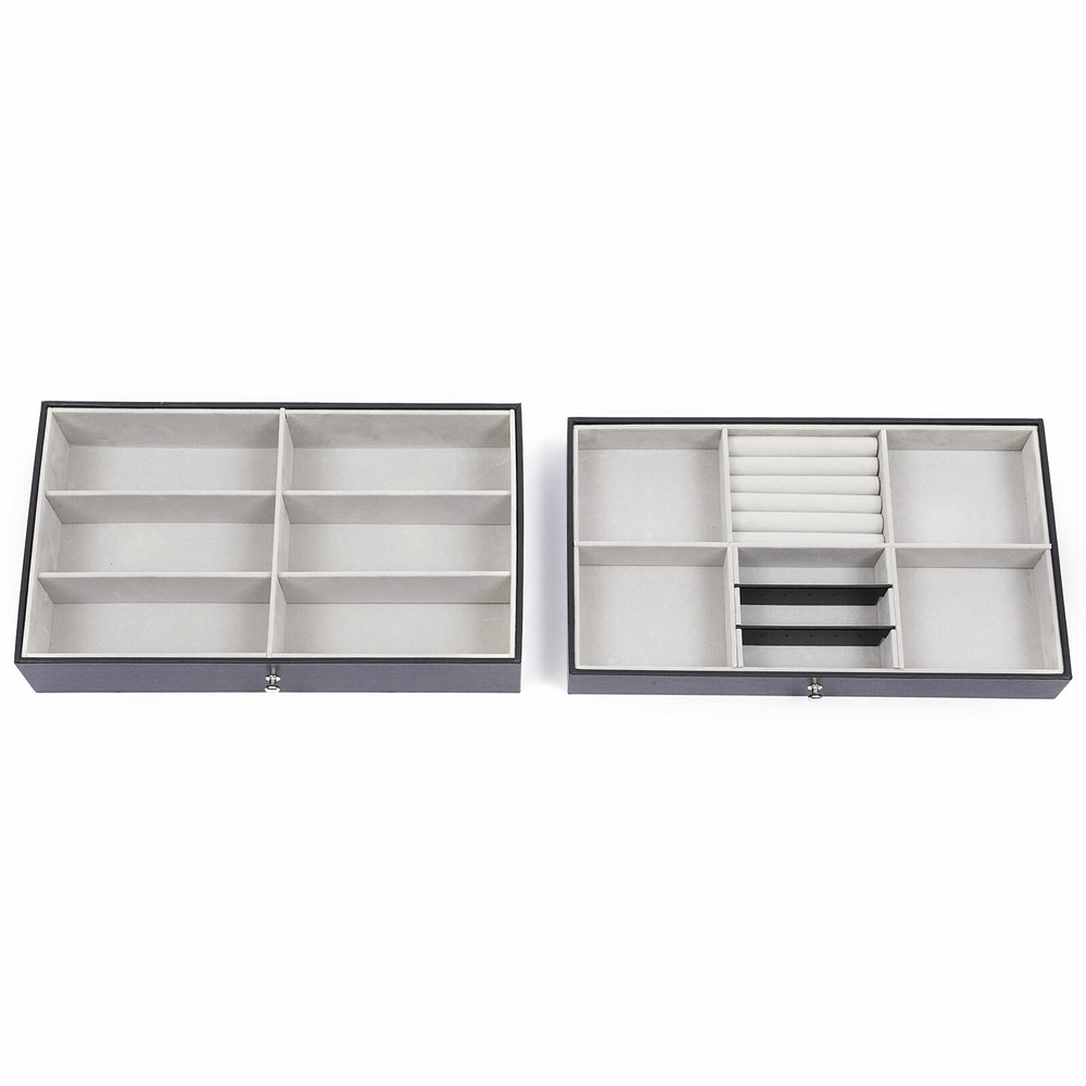 3 Layer Sunglasses Organizer Watch Display Case Leather 3 Layers 24 Slots