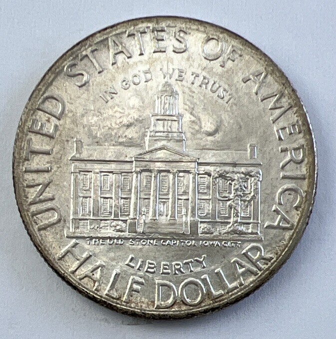 1946 Iowa 90% Silver Commemorative Half Dollar 50C 90% Silver