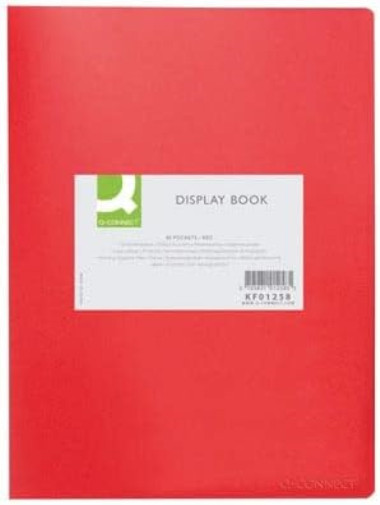 Q-Connect 40-Pocket Display Book - Red Red 1