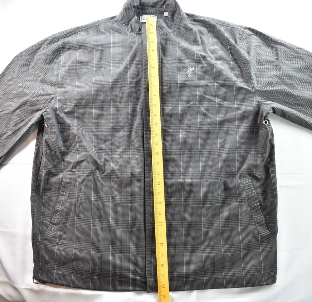 Ashworth Houndstooth Jacket Logo Collared Windbreaker Golf Coat Zip Front Men XL