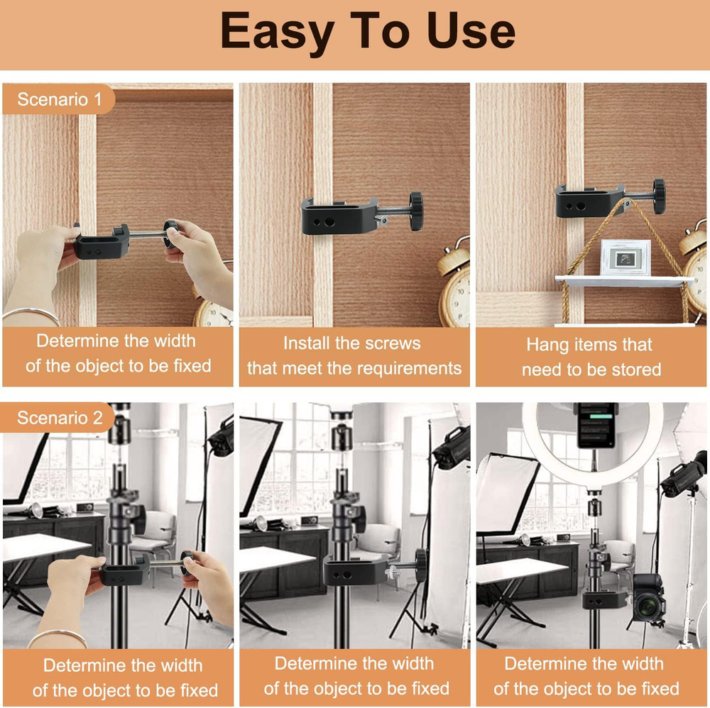 Universal C-Clamp with 1/4 and 3/8 Thread Hole for Desktop Mount Holder LCD Moni