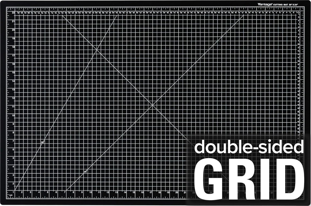 Vantage 10793 Double-Sided Premium Self-Healing Cutting Mat, 24"X36", 1/2" Grid,