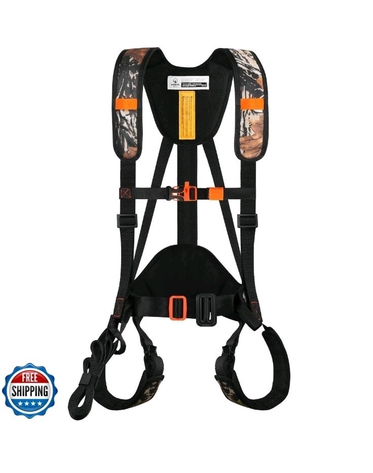 Kalkal Tree Stand Harness, Adjustable Hunter Safety System with Whistle Aid,