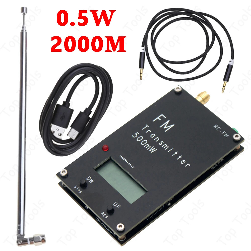 2KM 0.5W FM Transmitter LED Digital Display Audio Stereo Transmits