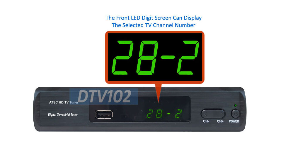 Digital ATSC Converter Box For Broadcast Channels Play Pause Program Scheduling