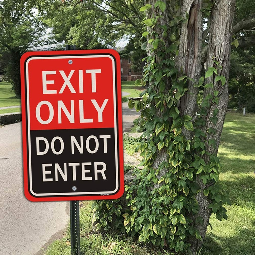 2 Pack Exit Only Do Not Enter Signs 18 x 12 Inches Large Exit Only don't Ente...