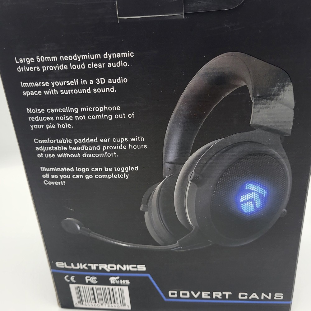 Eluktronics Covert Cans Wireless Gaming Headset - Open Box