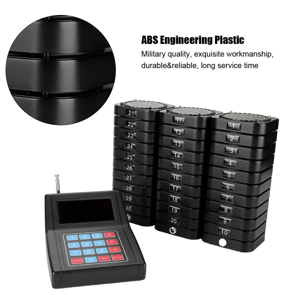 30 Receivers 1 Transmitter Restaurant Table Queuing Wireless Calling System
