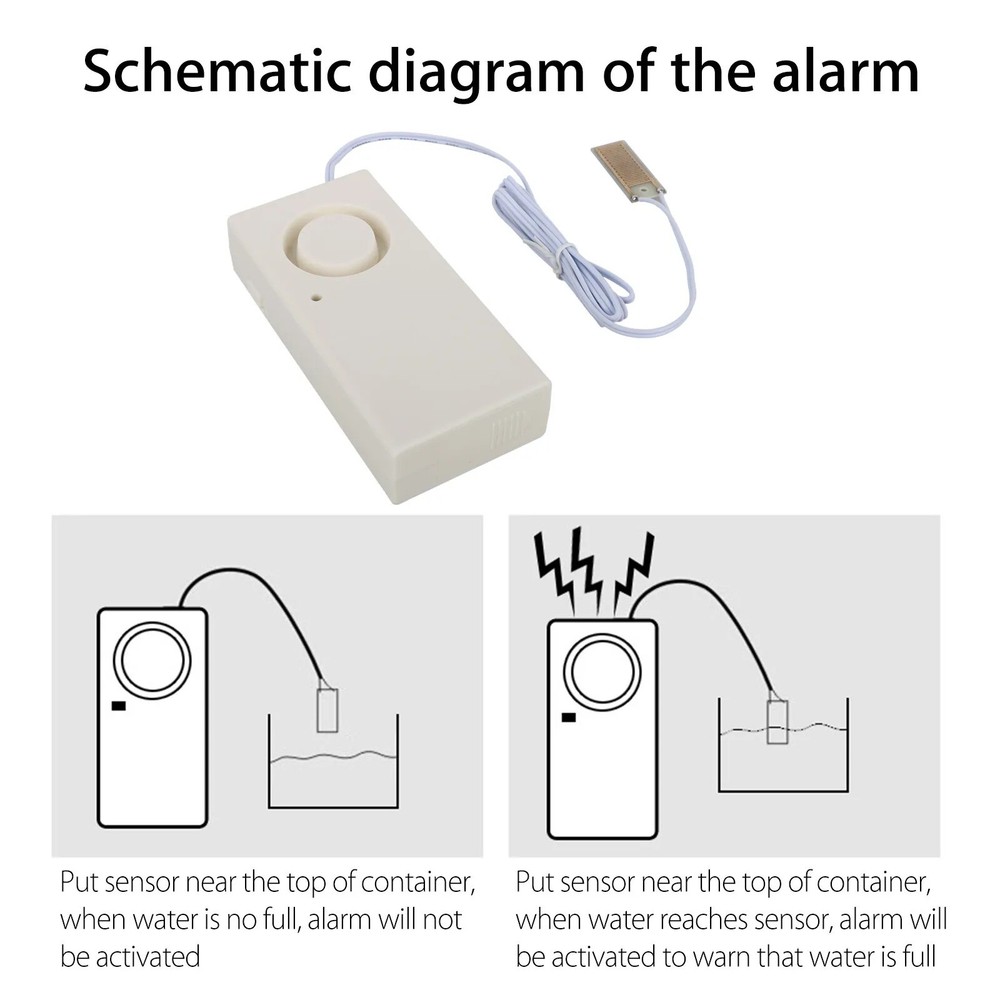 Easy To Remove Water Leak Alarm Flood Level Overflow Detector Sensor