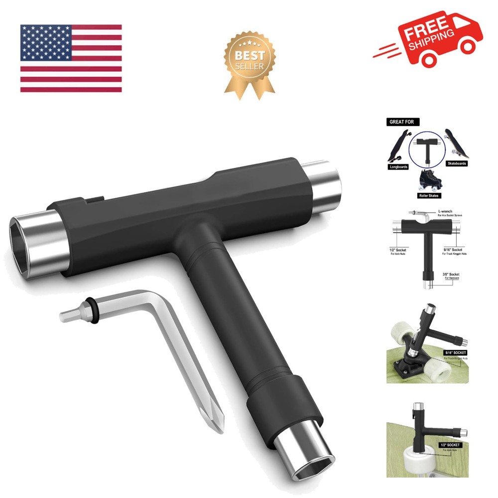 Professional Skate Tools, All-in-One Multi-Function Portable Skateboard T Too...