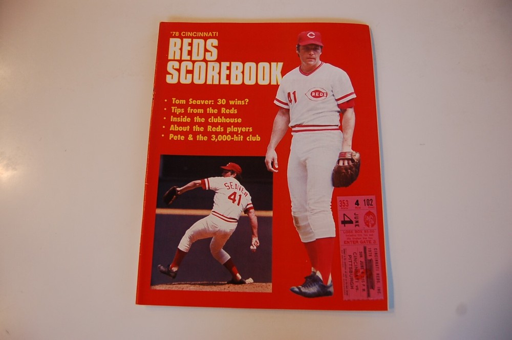 1978 Cincinnati Reds - Pittsburgh Pirates Baseball Program + Ticket