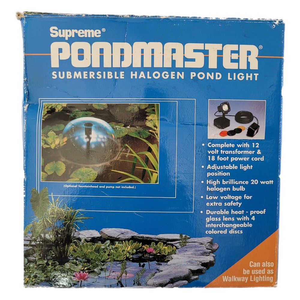 Pondmaster 02155 Submersible Halogen Pond Light Multi Color Open Box