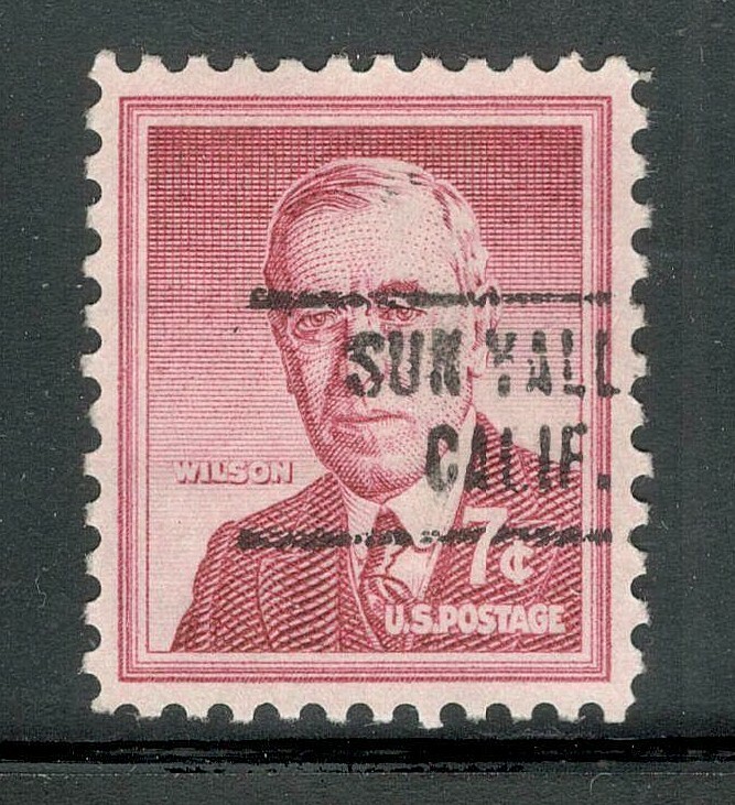 Sc # 1040 ~ 7 cent Woodrow Wilson Issue, Precancel, SUN VALLEY CALIF.