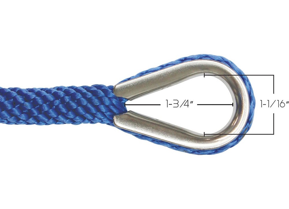 Extreme Max 3006.3482 BoatTector Solid Braid MFP Anchor Line/Thim 1/2"x150' Blue