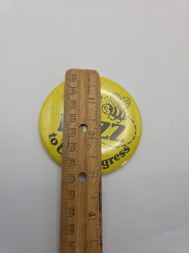 Bee for Buzz to U.S. Congress Button Pinback Pin