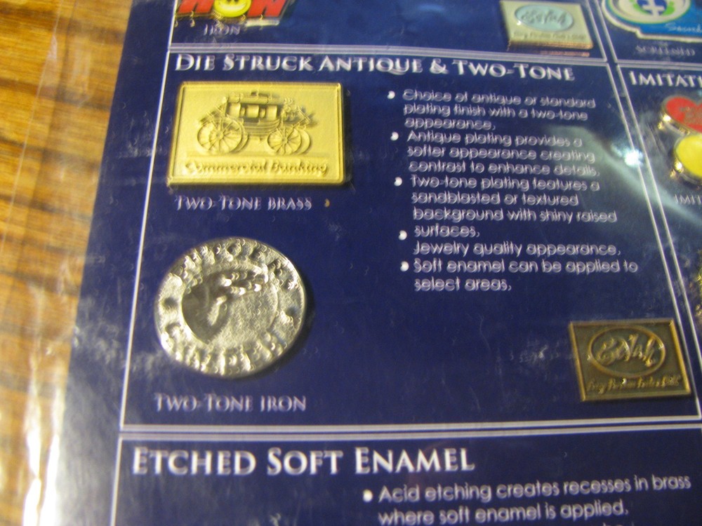 Biz Pins Lapel Pin Sample Card Flat# OM