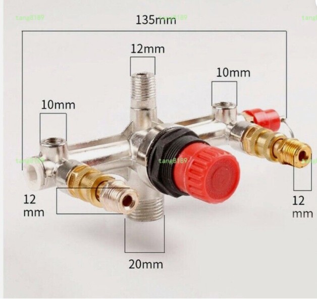 Air Compressor Pressure Valve Switch Control Manifold Regulator Gauges Tools