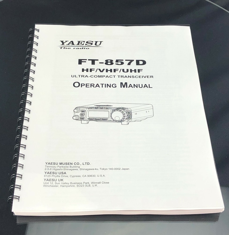 Yaesu FT-857D Transceiver Instruction Manual Operating Guide Coil Bound
