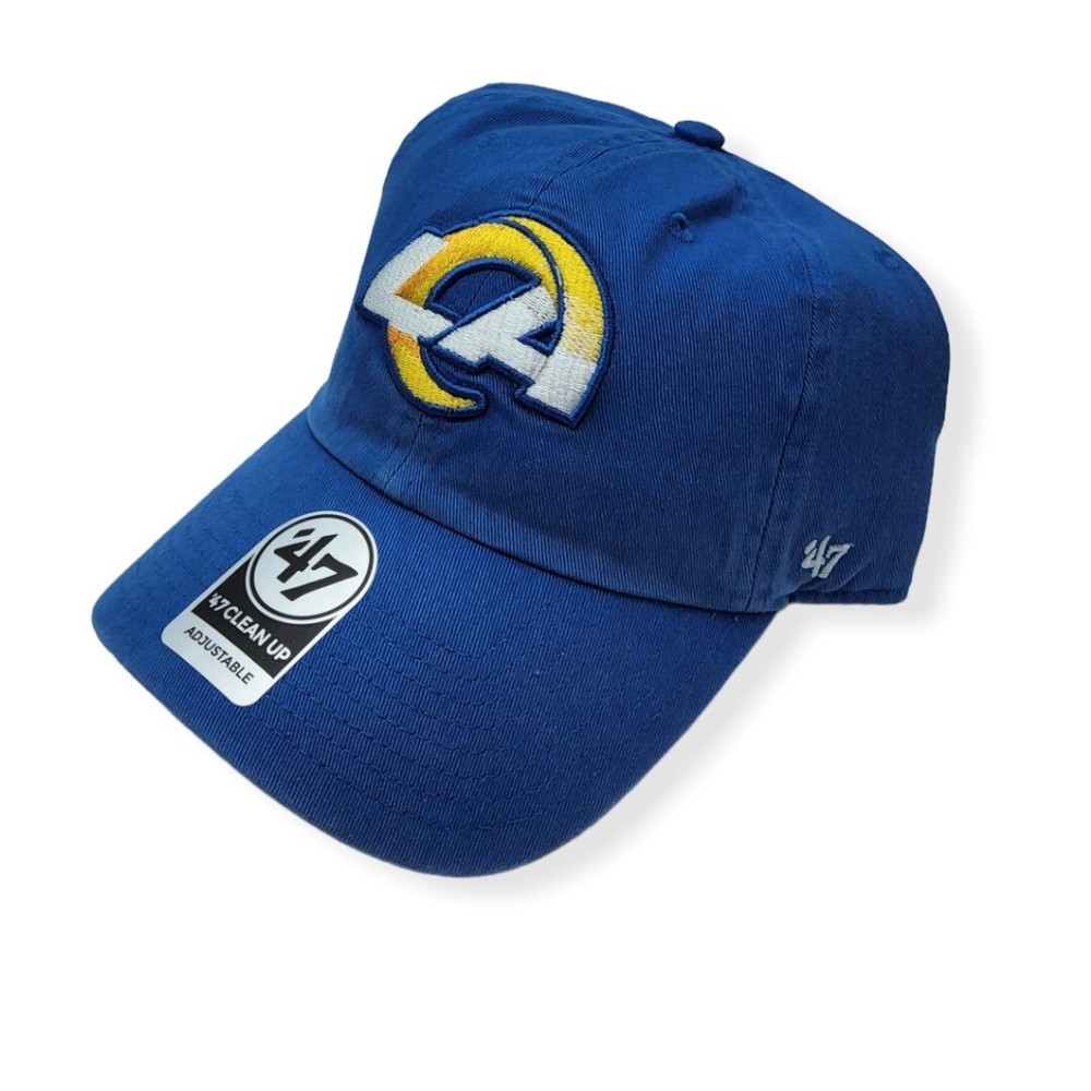'47 Los Angeles Rams Clean Up Montego Blue Adjustable Strap Hat Dad Cap