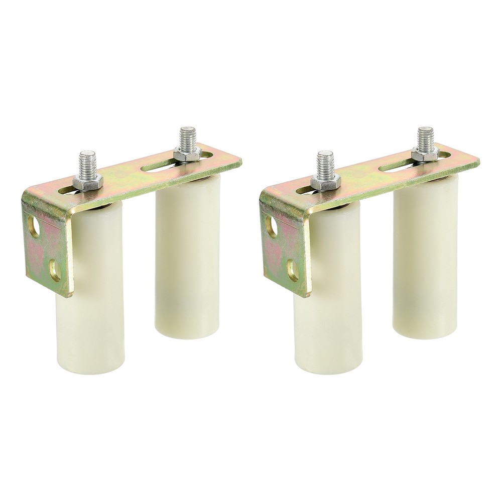 2Set Slide Gate Guide Roller 4.7" Adjustable Nylon Rollers with Bracket, White