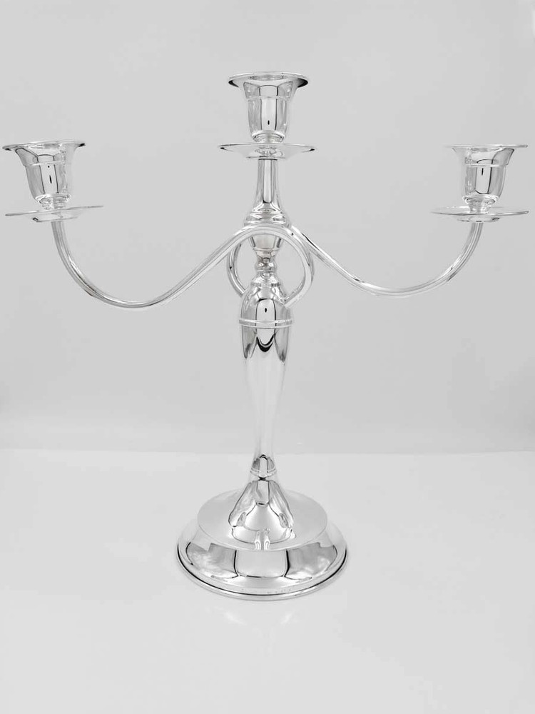 925 Sterling Silver Three Crossed Armed Candelabra