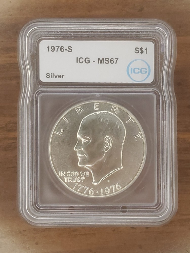 1976-S Eisenhower $1 Silver 40% MS67 ICG
