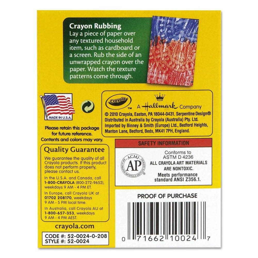 Crayola Crayons 24 Count, 6 Pack (52-0024-6)