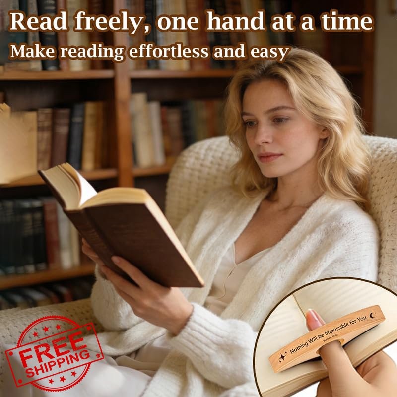 Walnut Thumb Book Holder Initials B E Reader Bookmark Gift