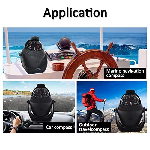 Flush Mount Marine Compass with Light | Pivoting Dashboard Compass for Boat & Ca