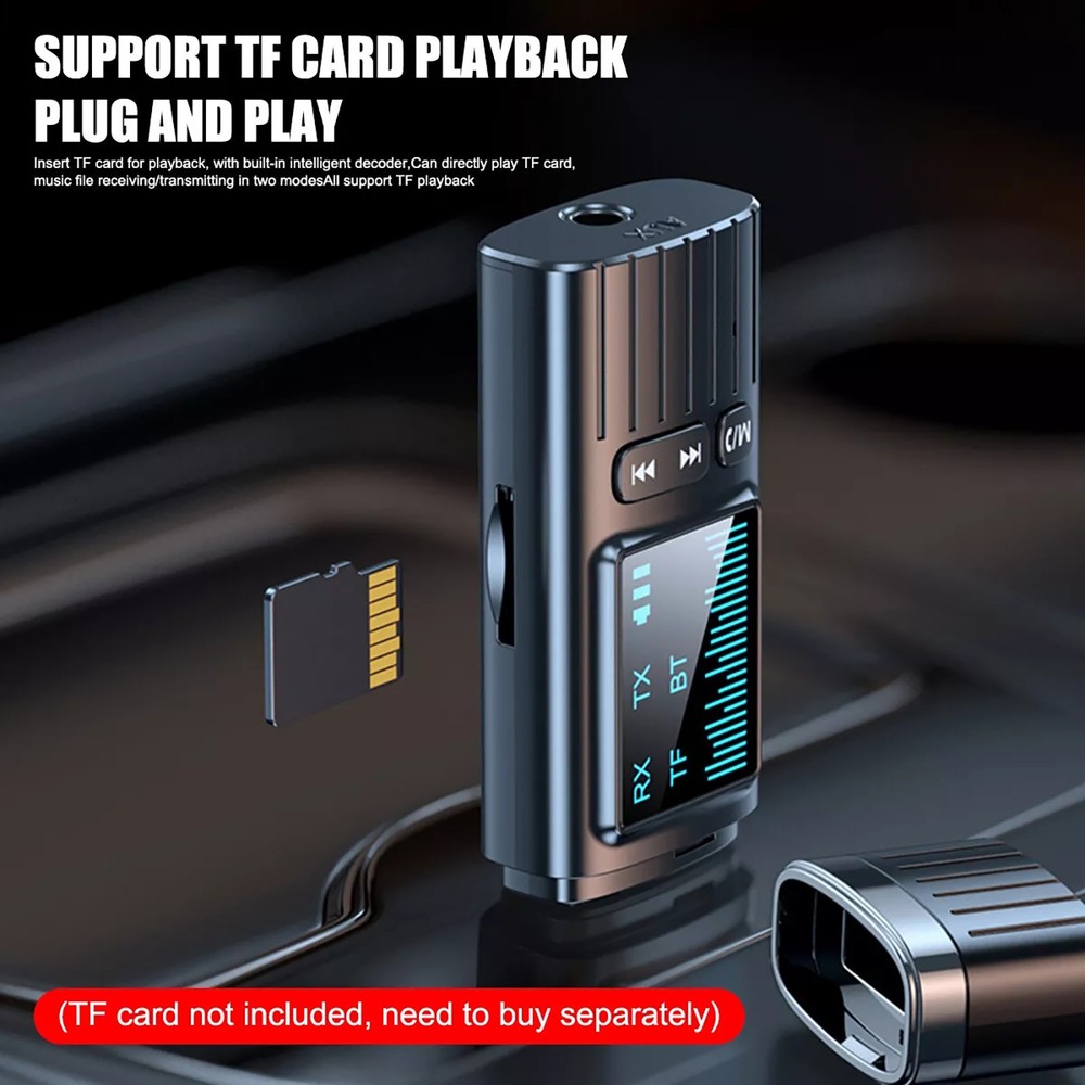 1Pc Wireless Bluetooth5.4 Transmitter Receiver Audio 3.5mm Jack Aux Adapter DC5V