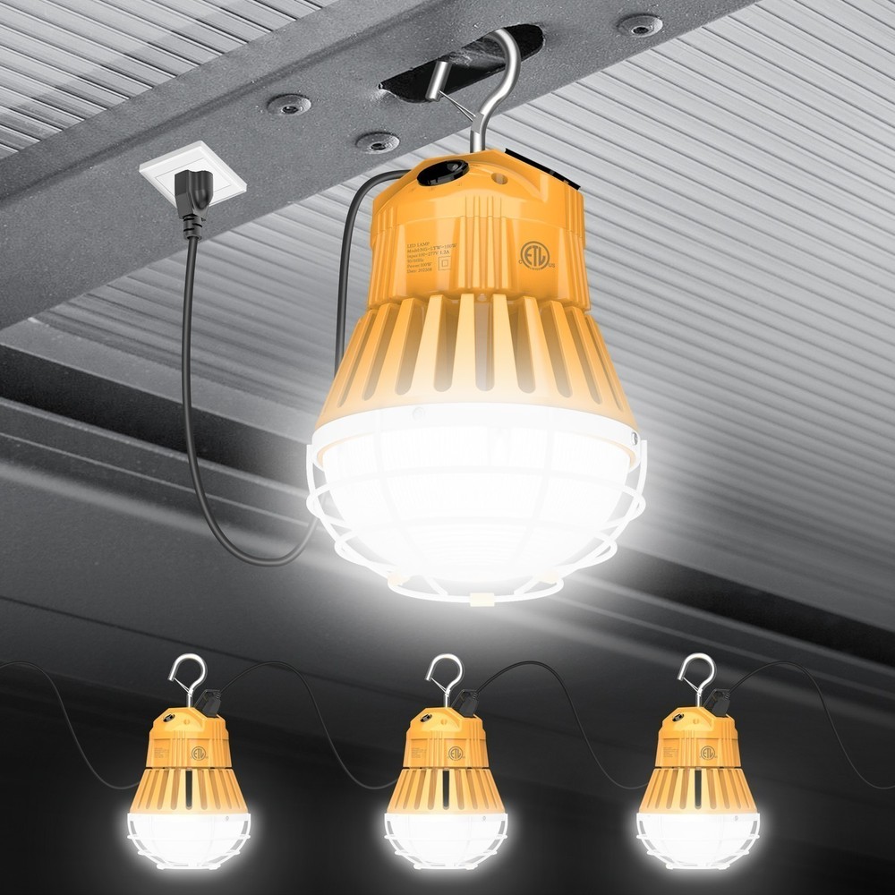 100W LED Temporary Work Light Linkable Construction Lamp with ON/Off Switch&Hook