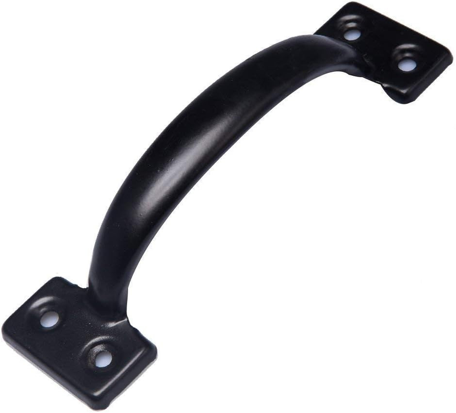 4 Pack Black Metal 6-1/2 Inch Utility Gate Pull Handles