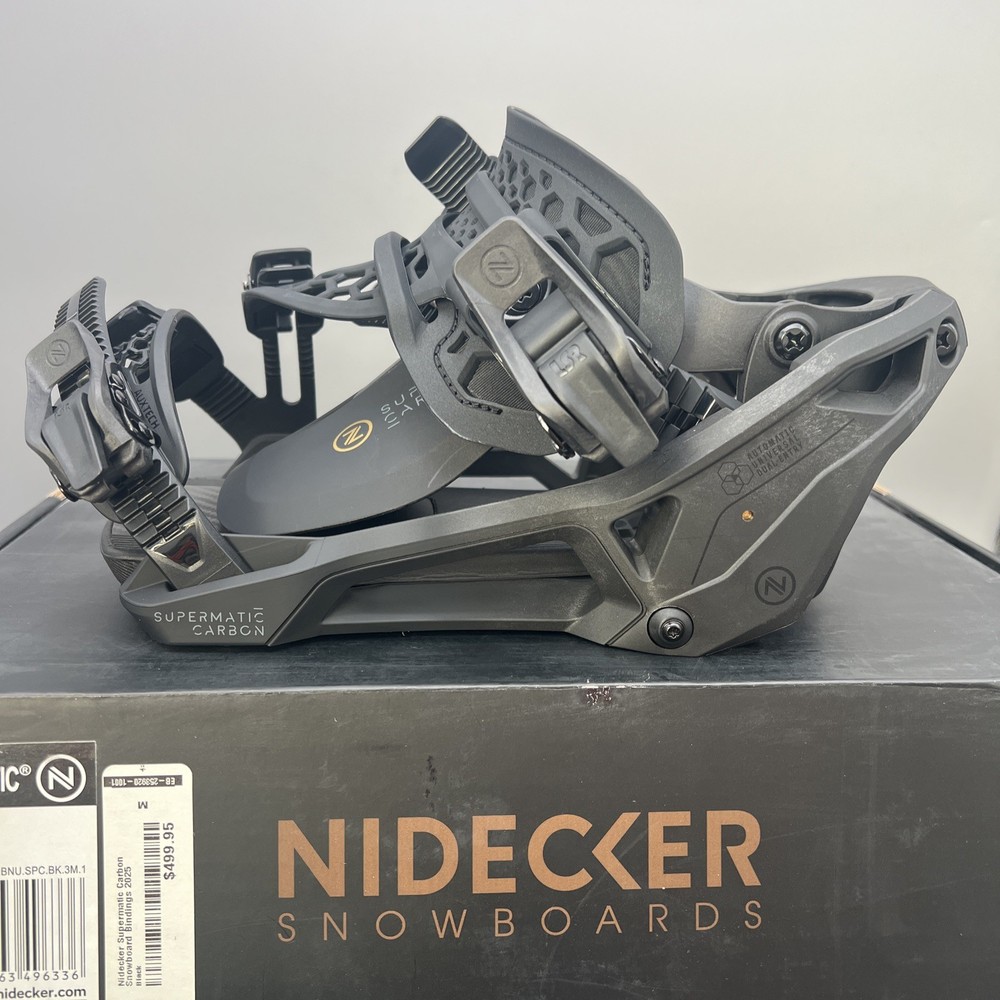 Nidecker Supermatic Snowboard Bindings, Carbon Black, Medium MY25