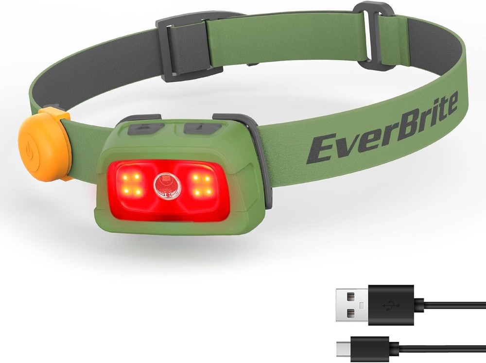 EverBrite Rechargeable Headlamp Head Lights 7 Lighting Modes Memory Function USA
