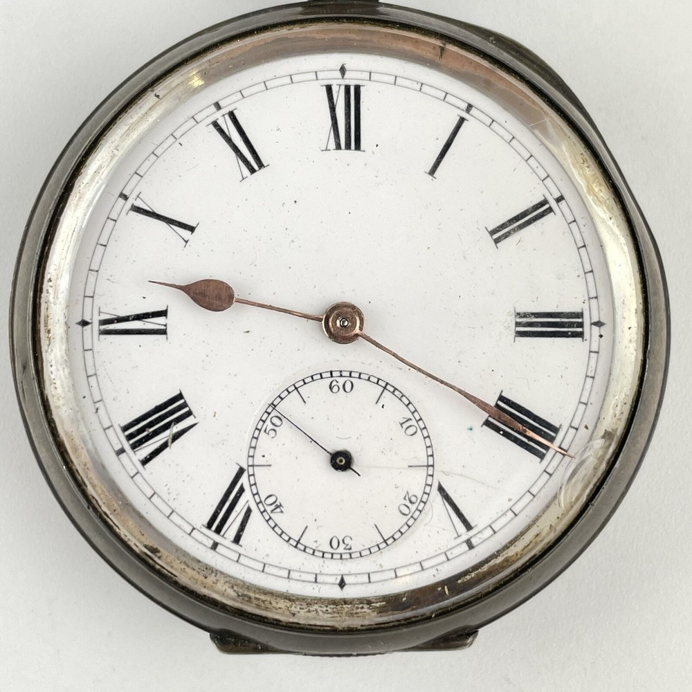 Antique Swiss Solid Silver Cased Pocket Watch 5cm