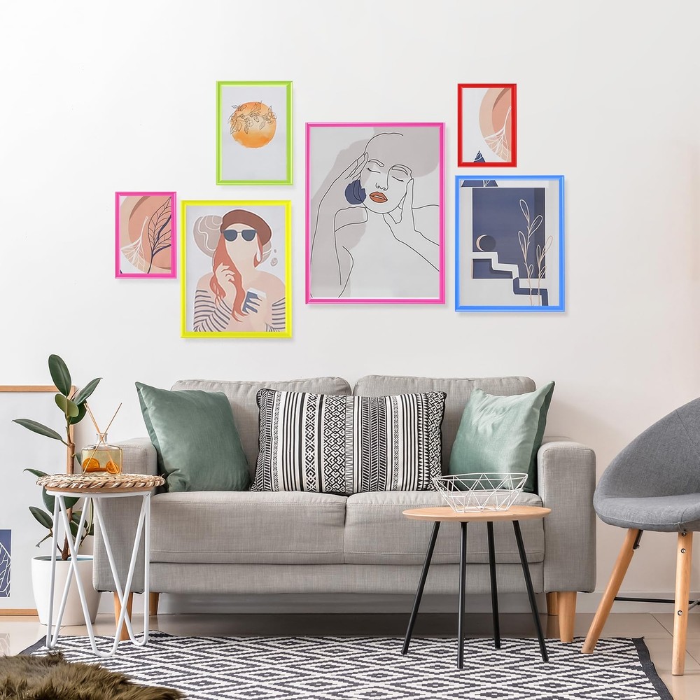 8 Pcs Picture Frames, Solid Photo Frame Gallery Wall Frame Set Colored Solid ...