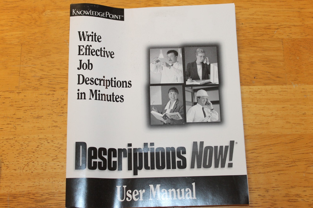 Descriptions Now! 4.0 w/ Manual PC CD Write Effective Job Descriptions !
