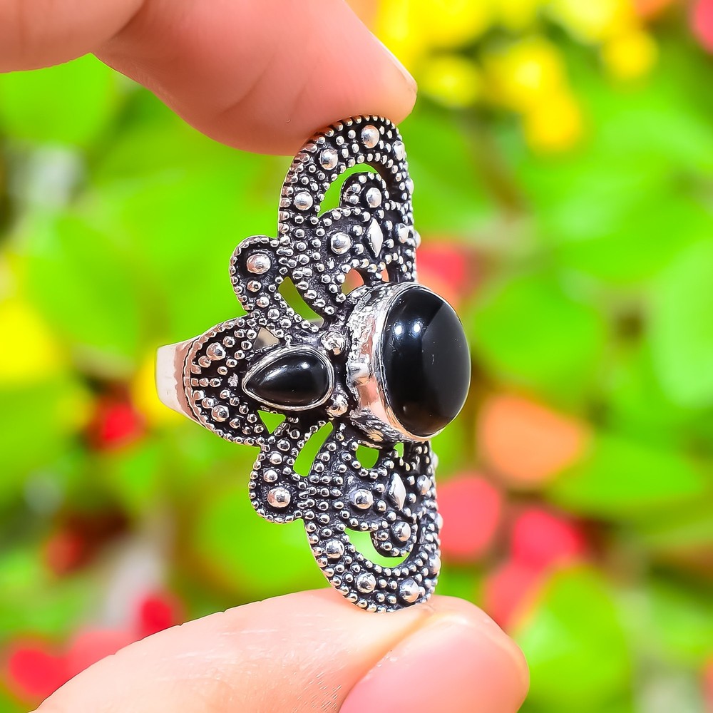 Rainbow Moonstone,Multi Gemstone Handmade 925 Sterling Silver Ring Variation