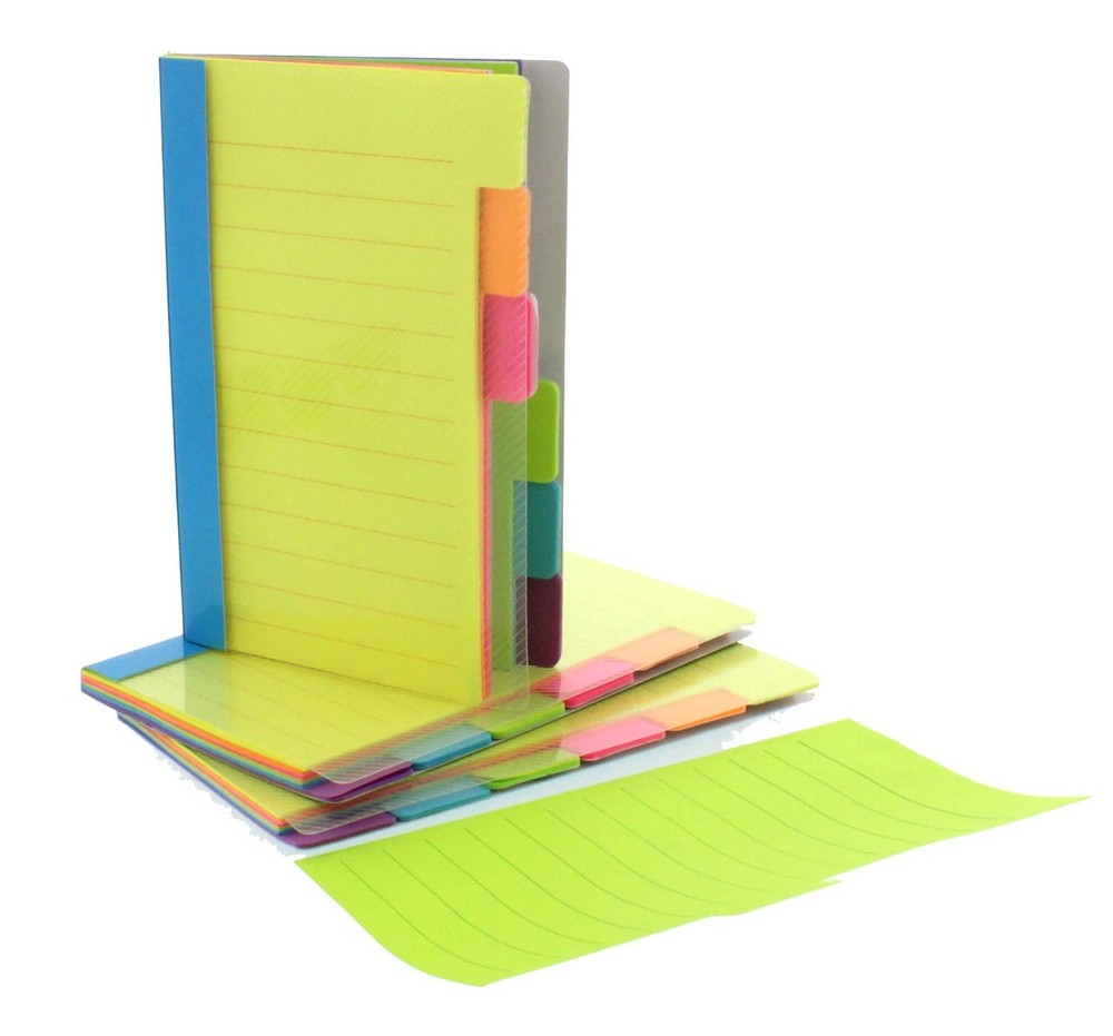 Redi-Tag Divider Sticky Notes, Tabbed Self-Stick Lined Notepads, Adhesive Not...