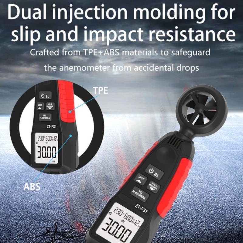 Professional Handheld Anemometer LCD Strong Design Wind Measurement Tool