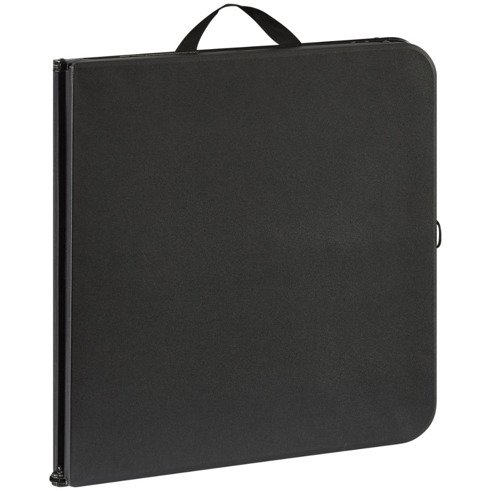 Mainstays 40" Plastic Adjustable Height Fold-in-Half Folding Table, Rich Black