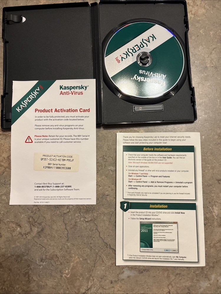 KASPERSKEY Lab Anti-Virus 2012 Protection PC Computer Security Software