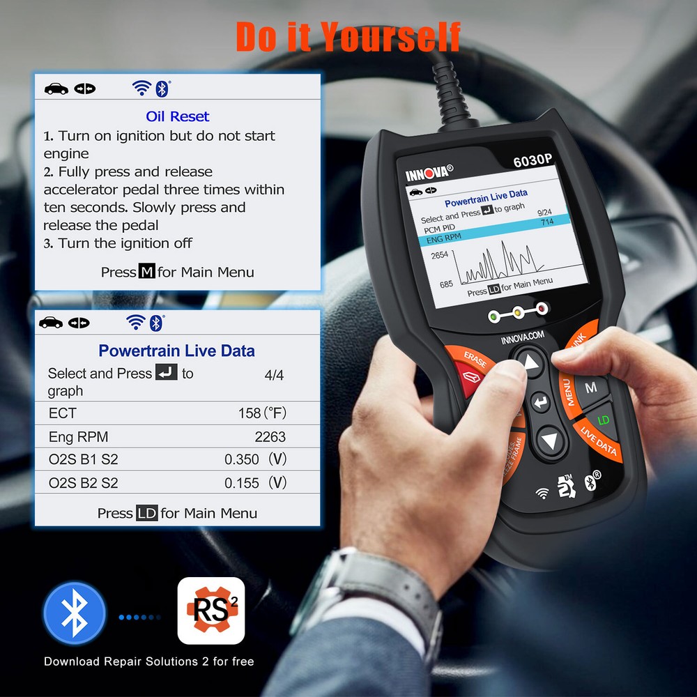 INNOVA Scanner OBD2 Car Code Reader ABS Engine Battery Diagnostic Tool Liva Data