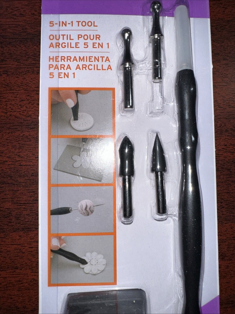 Sculpey 5-in-1 Tool: Handle with Interchangeable Tool Heads ~ ASCT01