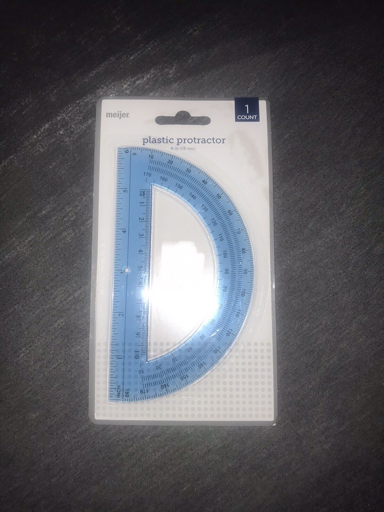 6-Inch Plastic 180 Degree Protractor, Blue