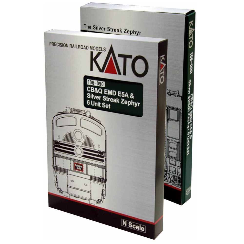 Kato CB&Q EMD E5A Silver Streak Zephyr 6 Unit Set N Scale