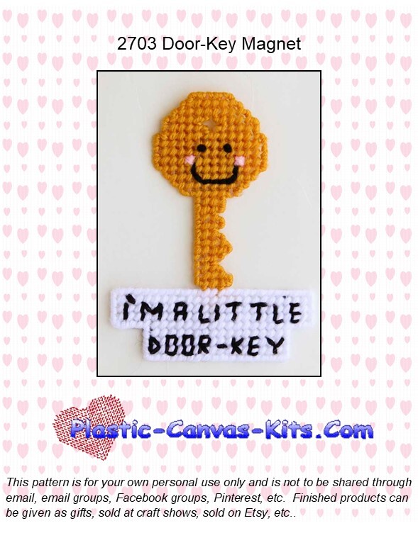Door-Key Magnet-Plastic Canvas Pattern or Kit