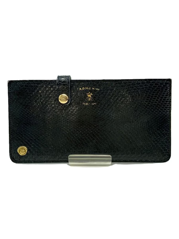 A.D.M.J. Long Wallet Leather GRN Plain Men's