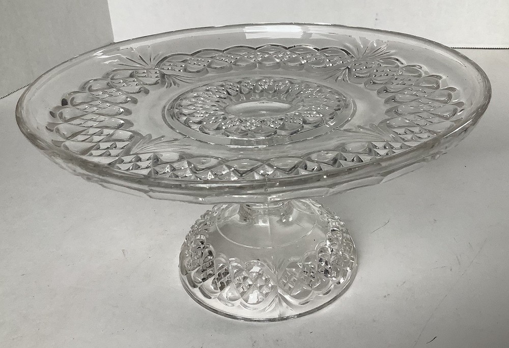 Vintage Glass Pedestal Stand